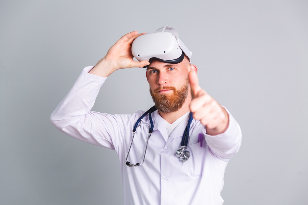 A doctor with VR headset