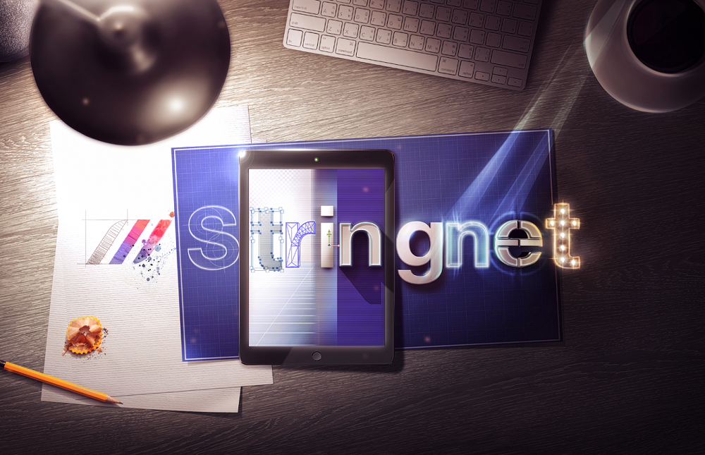 Stringnet logo in a desk